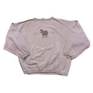 90s Purple Outer Banks North Carolina Horse Crewneck Sweatshirt